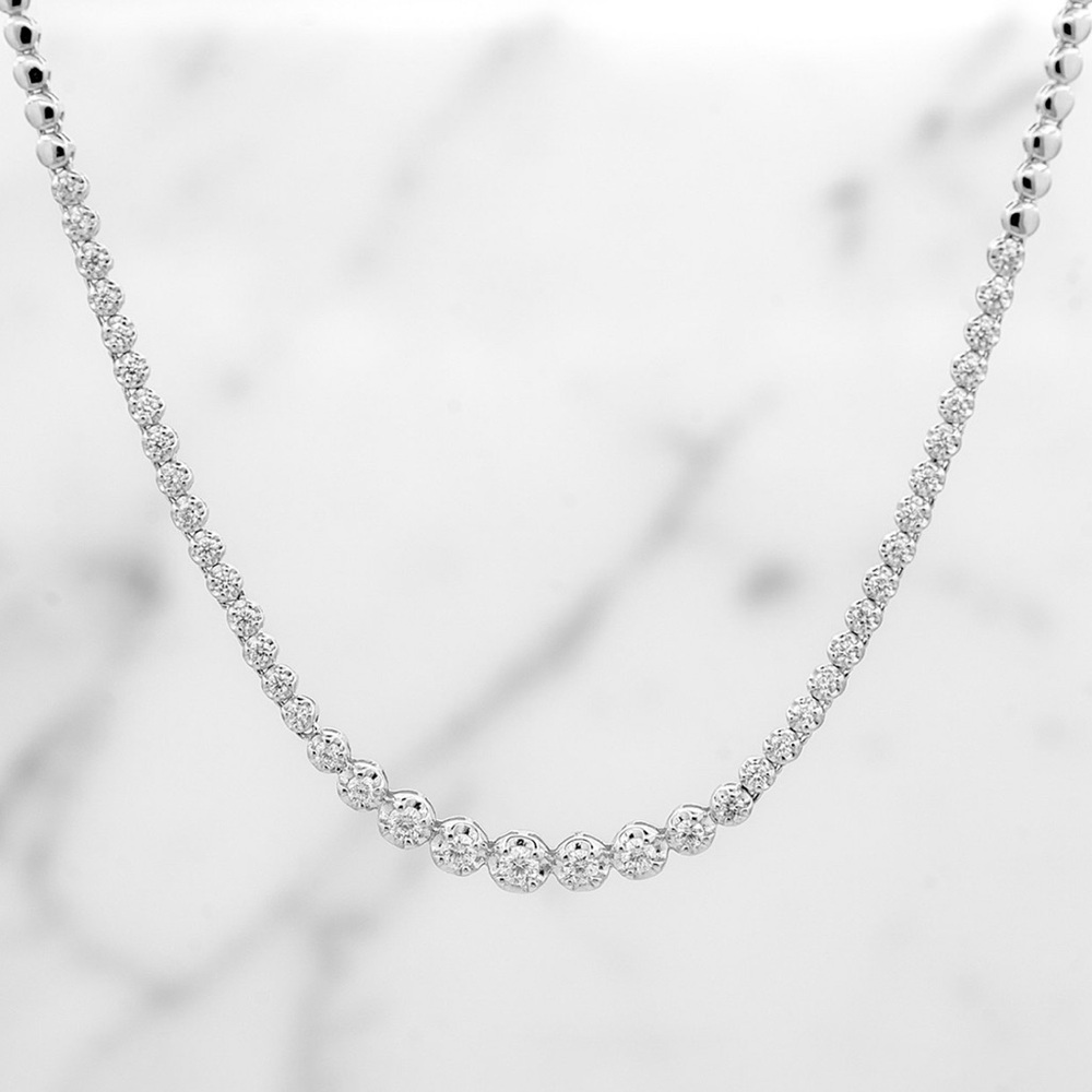 Elegant Diamond Tennis Necklace